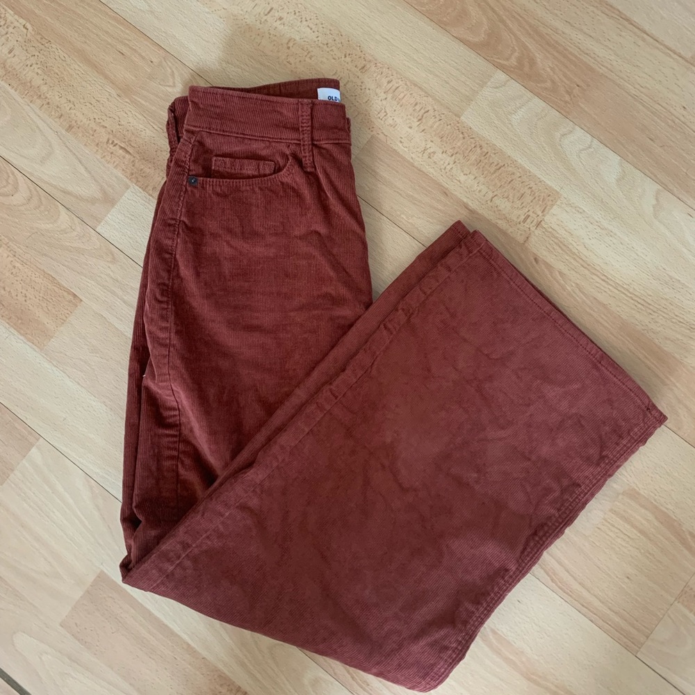 Corduroy Extra High Rise Wide Leg Crop Pants